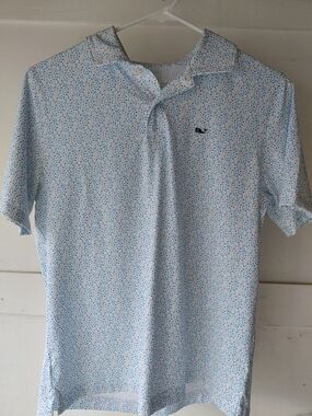 Vineyard Vines Light Blue Micro-Print Polo Size Large (12)